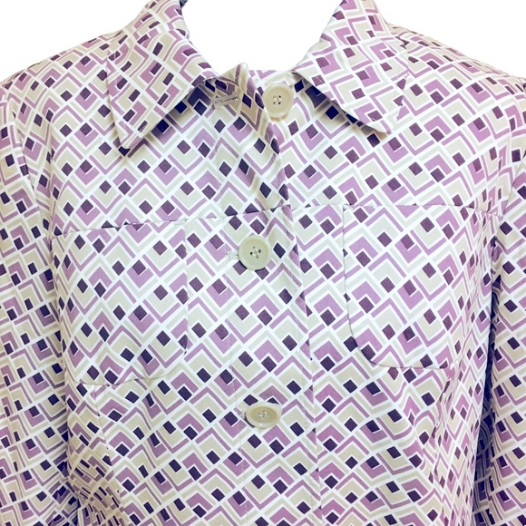 🌦️Loft Purple, tan and white Trench Coat Sz. L - Picture 5 of 8